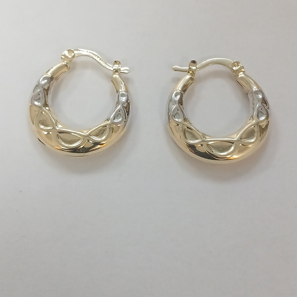 ARETES ARRACADAS COMBINADAS CON INFINITO 14K 2.2 GR (NUEVO)