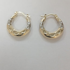 ARETES ARRACADAS COMBINADAS CON INFINITO 14K 2.2 GR (NUEVO)