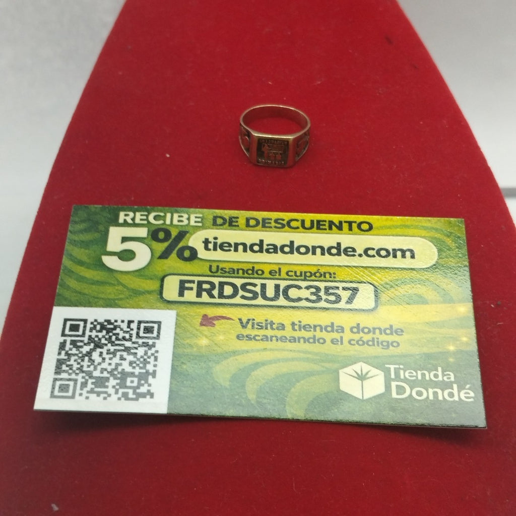 ANILLO DE GRADUACIÓN ORO MUY BAJO 8 K 3,00 GRMS (SEMINUEVO)