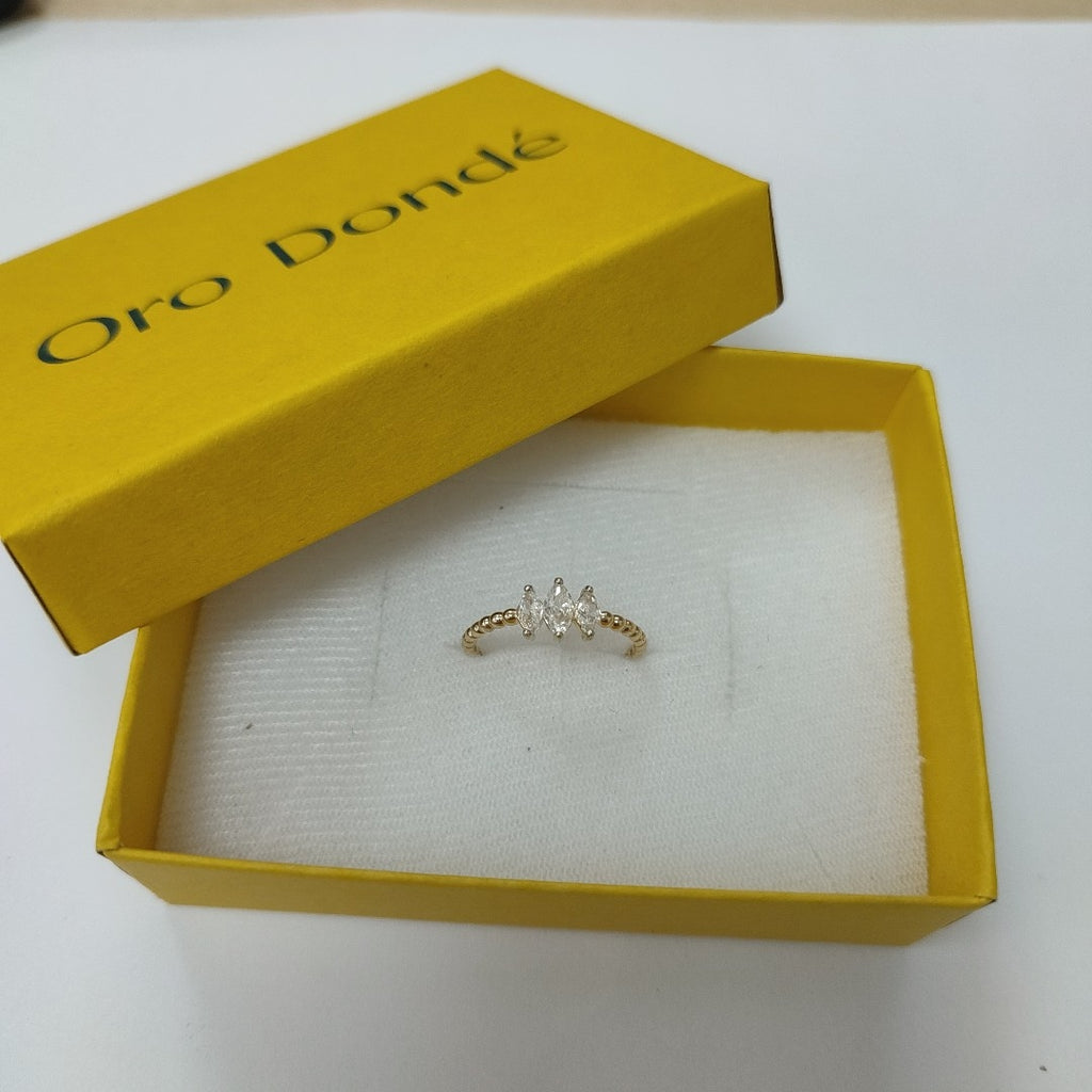 ANILLOS CON CIRCONIAS 10K TALLA 7 1.1 GR (NUEVO)