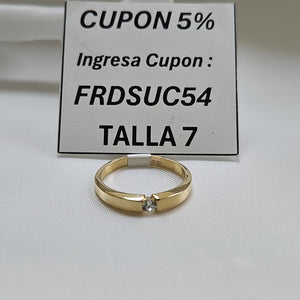 ANILLO ANILLITO SOLITARIO C CIRCONIA 14K 7 TALLA 2.7 GR (NUEVO)