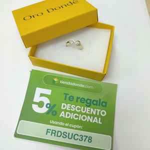 ANILLO ANILLITO FIG INFINITO C CIRCONIAS 14K 7 TALLA 1.5 GR (NUEVO)