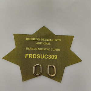 ARETES HUGGIES OVALADA C CIRCONIAS 14K 2.4 GR (NUEVO)