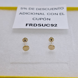 BROQUELES BROQUEL FIG TAPON REDONDO 14K 0.1408 GR (NUEVO)
