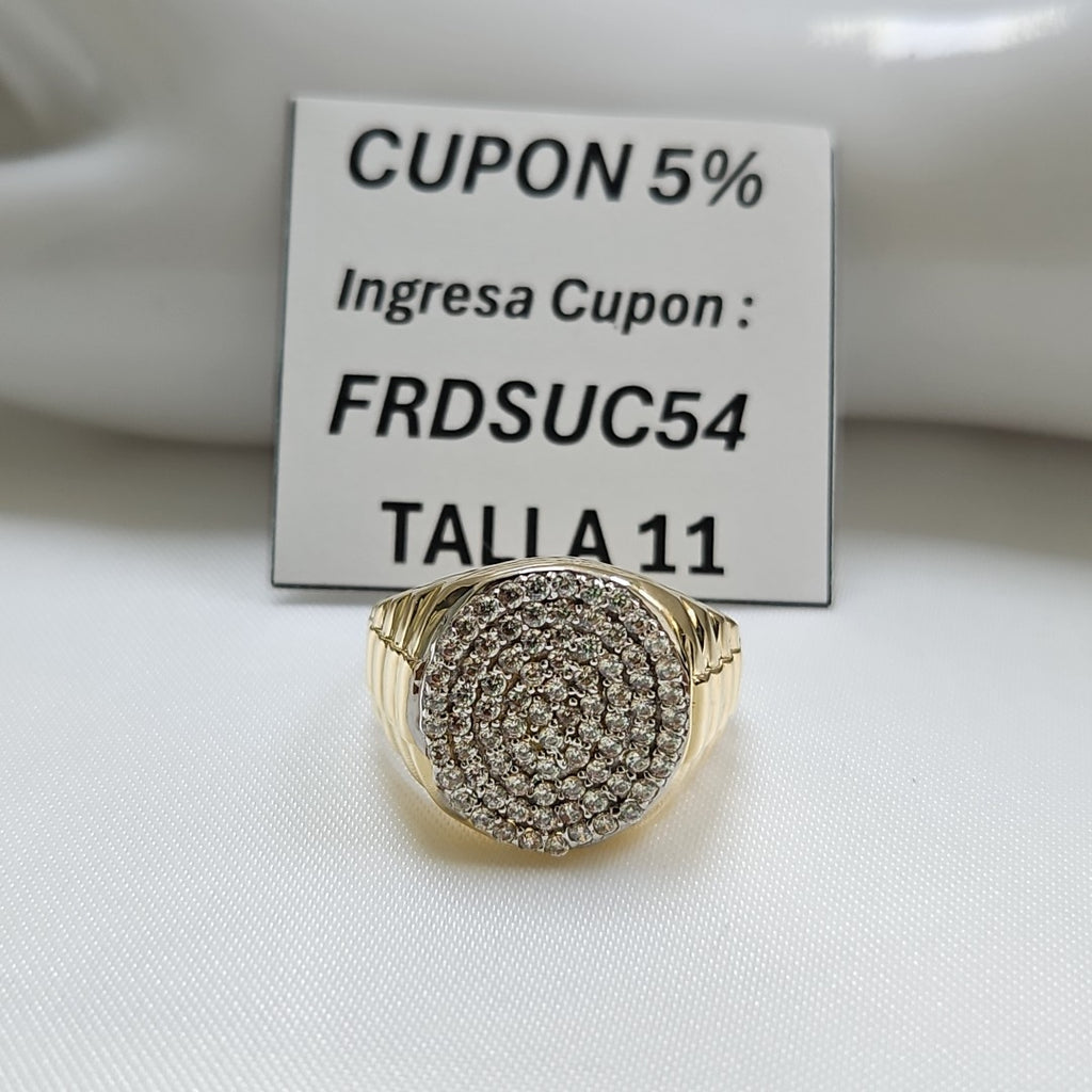 ANILLO C CIRCONIAS 14K 11 TALLA 8.4 GR (NUEVO)