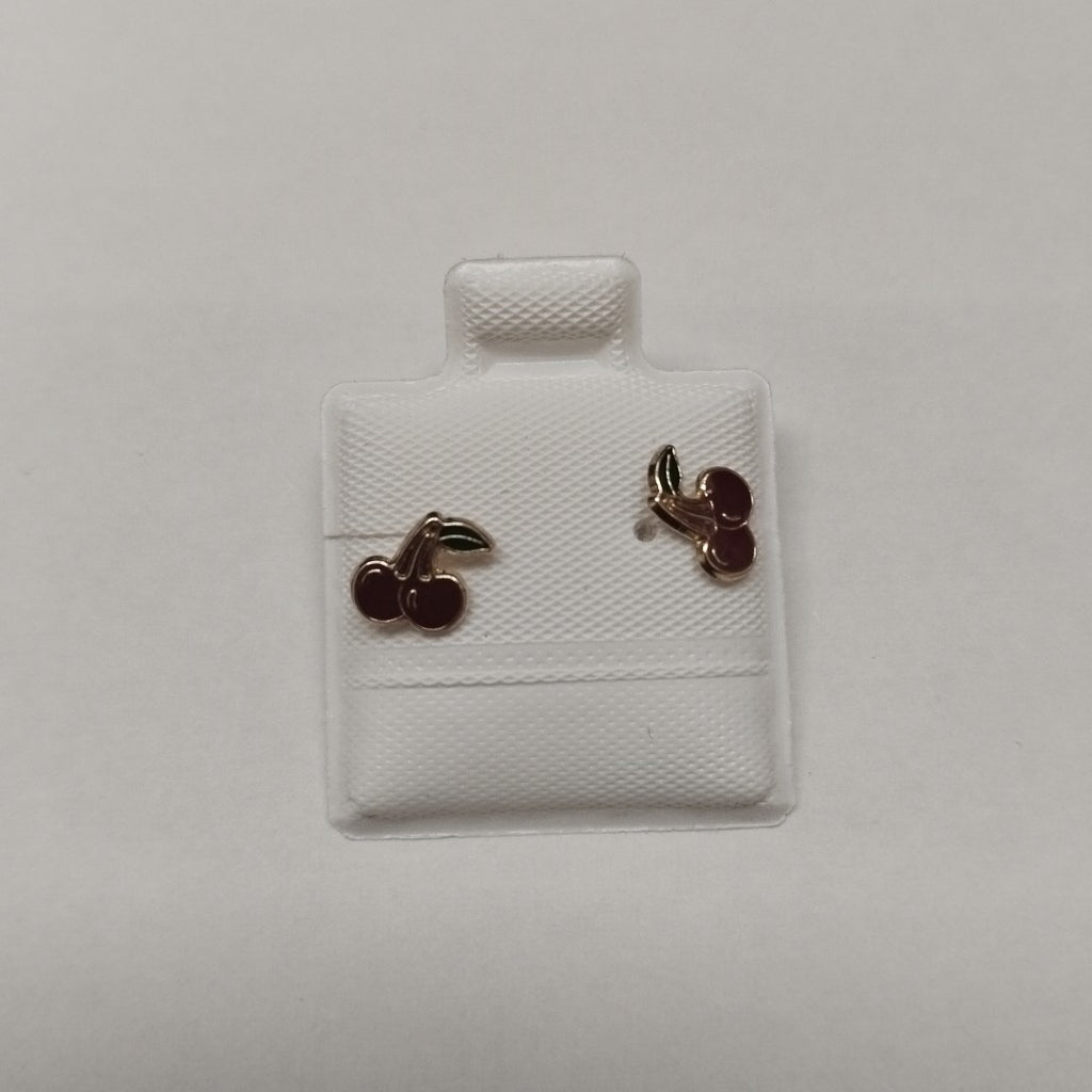 BROQUELES BROQUE FIG CEREZA C ESMALTE 14K 0.2203 GR (NUEVO)