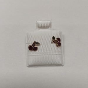 BROQUELES BROQUE FIG CEREZA C ESMALTE 14K 0.2203 GR (NUEVO)