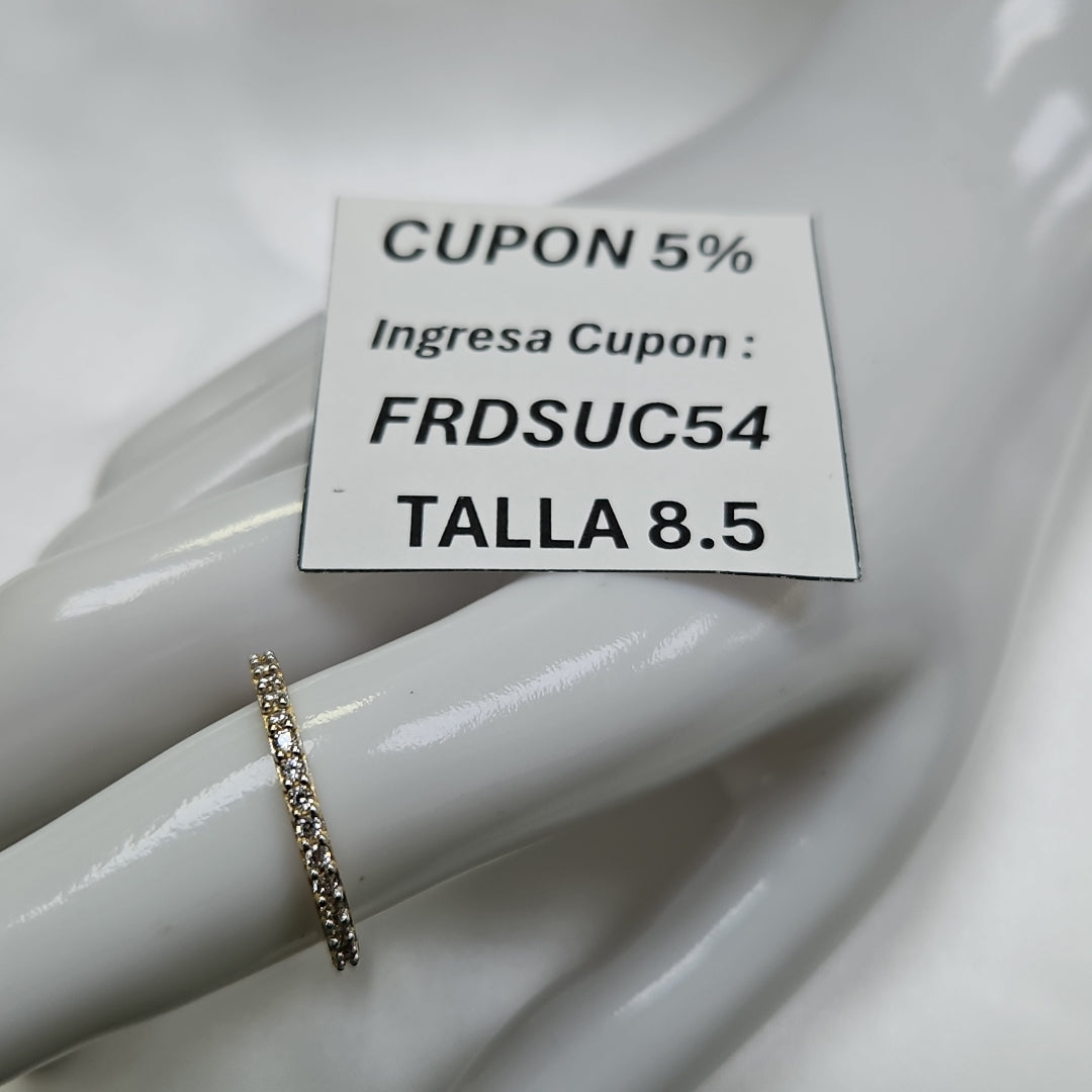 ANILLO ANILLITO CHURUMBELA C CIRCONIAS 14K 8.5 TALLA 2.1 GR (NUEVO)