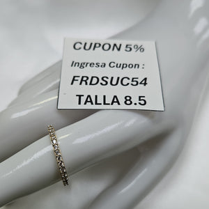 ANILLO ANILLITO CHURUMBELA C CIRCONIAS 14K 8.5 TALLA 2.1 GR (NUEVO)