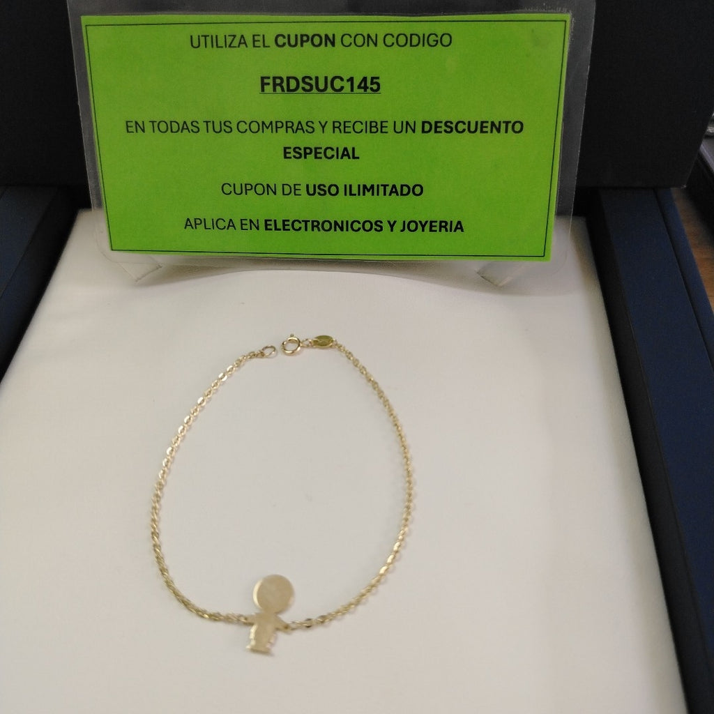 PULSERA TEJIDO ESPECIAL FIG NIÑO 14K 18 CM 1.4 GR (NUEVO)