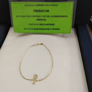 PULSERA TEJIDO ESPECIAL FIG NIÑO 14K 18 CM 1.4 GR (NUEVO)