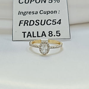 ANILLO ANILLITO C CIRCONIAS 14K 8.5 TALLA 2.2 GR (NUEVO)