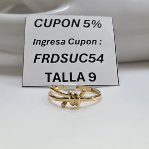 ANILLO ANILLITO C NUDO 14K 9 TALLA 2.1 GR (NUEVO)