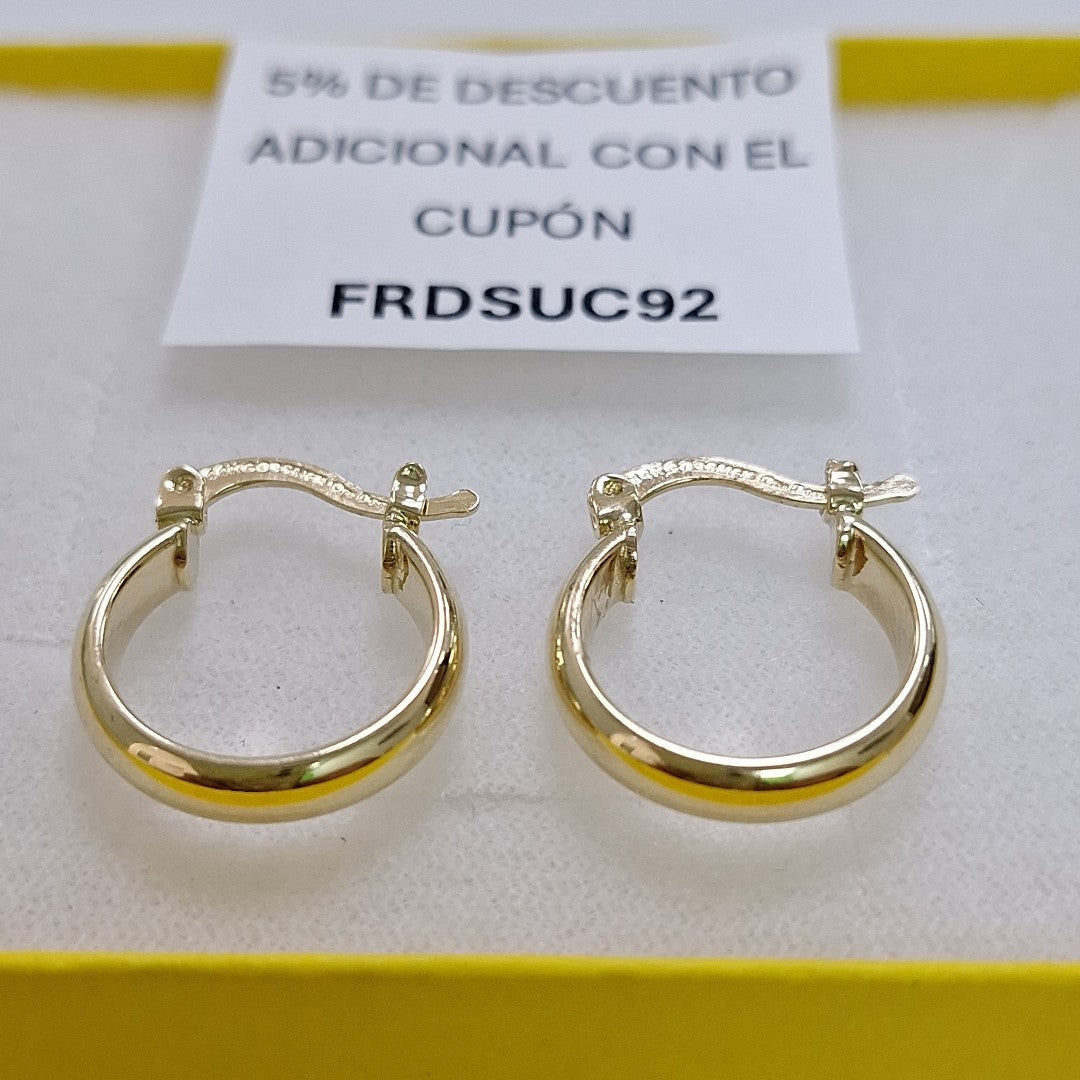 ARETES ARRACADA LISA 14K 1.7 GR (NUEVO)