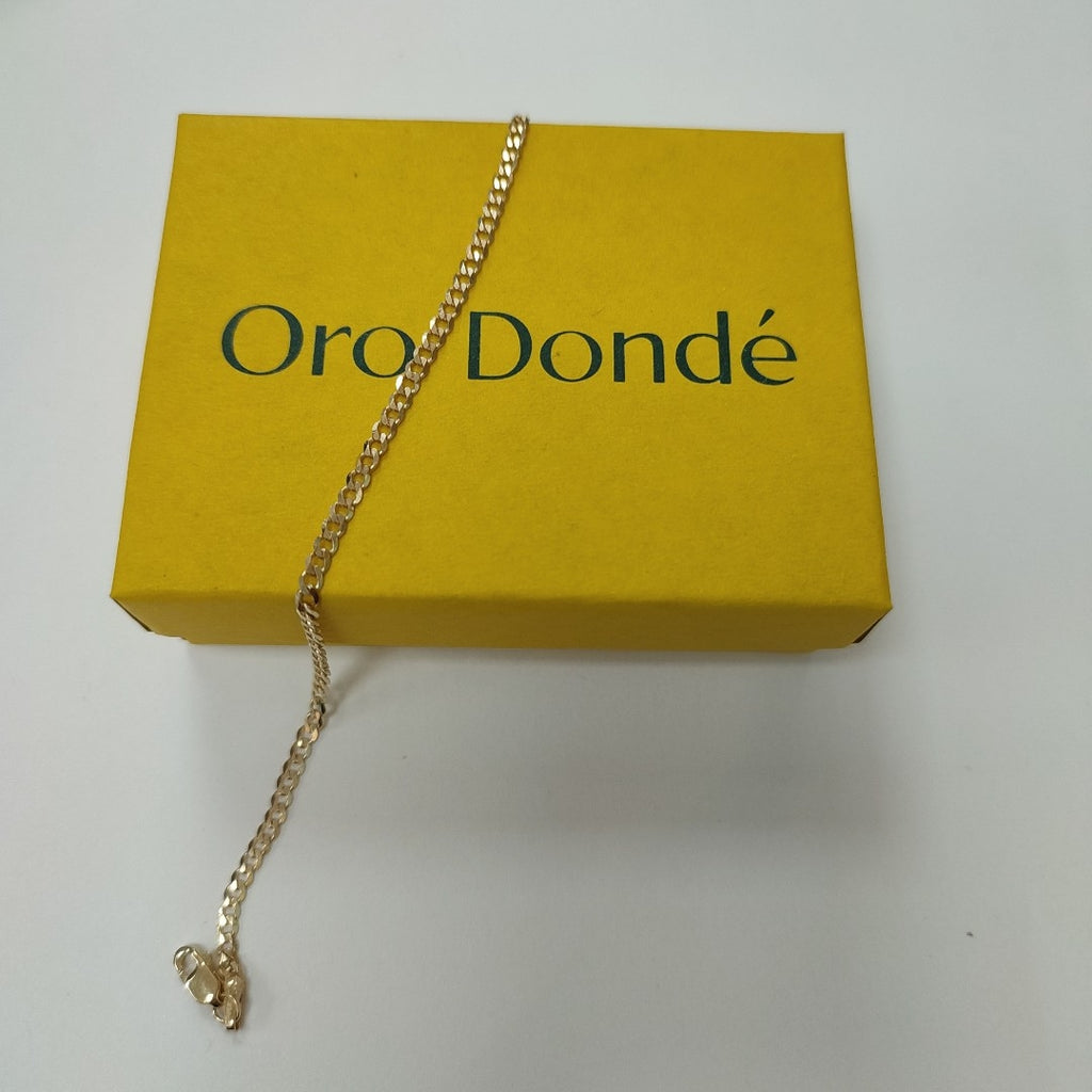 PULSERA TEJIDO BARBADA 14K 18 CM 2.1 GR (NUEVO)