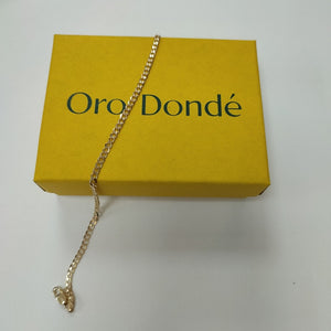 PULSERA TEJIDO BARBADA 14K 18 CM 2.1 GR (NUEVO)