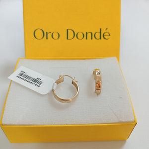 ARETES ARRACADAS LABRADAS 10K 2.1 GR (NUEVO)