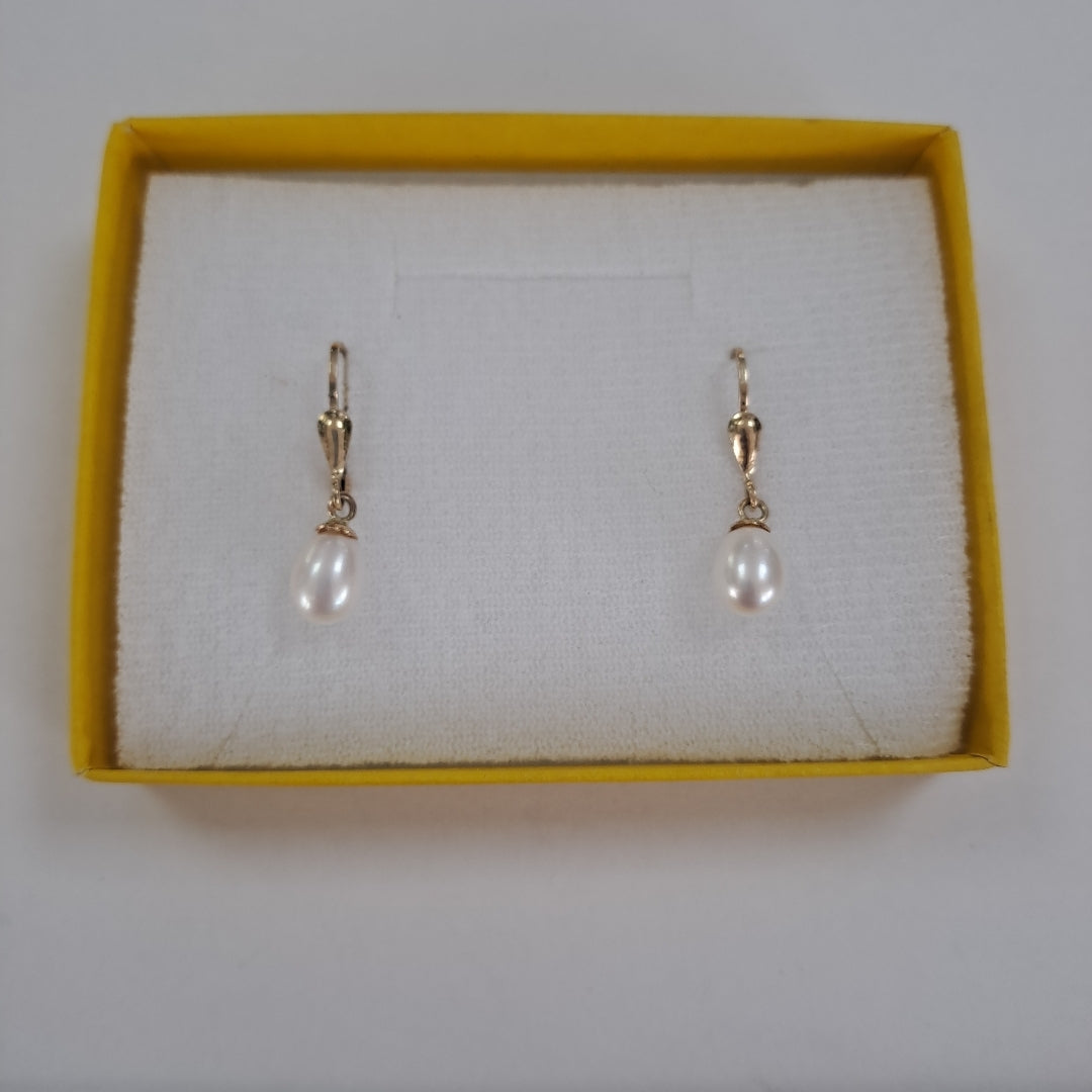 ARETES C PERLAS SINTETICAS 10K 2.1 GR (NUEVO)