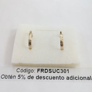 ARETES TEJIDO ARRACADAS TIPO GRECAS 14K 2 GR (NUEVO)