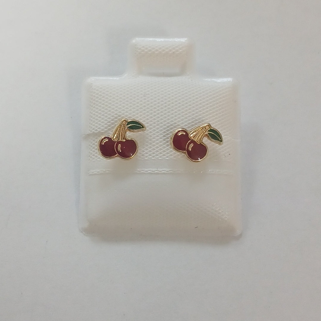 BROQUELES BROQUE FIG CEREZA C ESMALTE 14K 0.2203 GR (NUEVO)