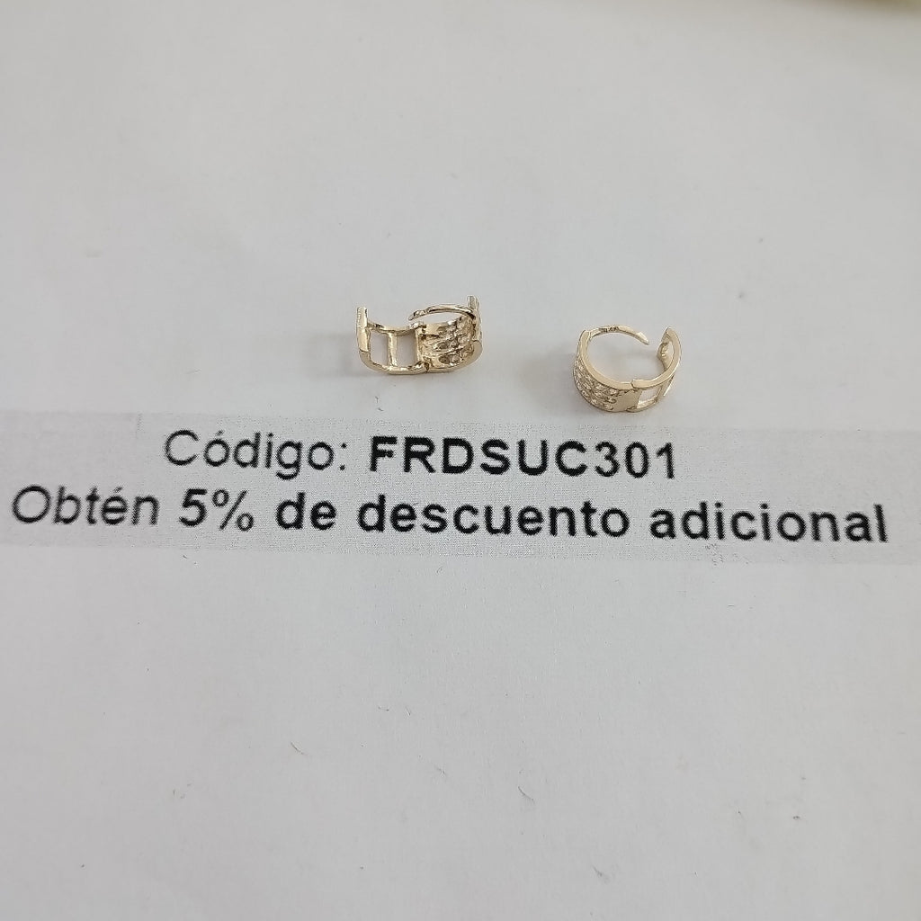 ARETES HUGGIES C CIRCONIA 14K 2.2 GR (NUEVO)