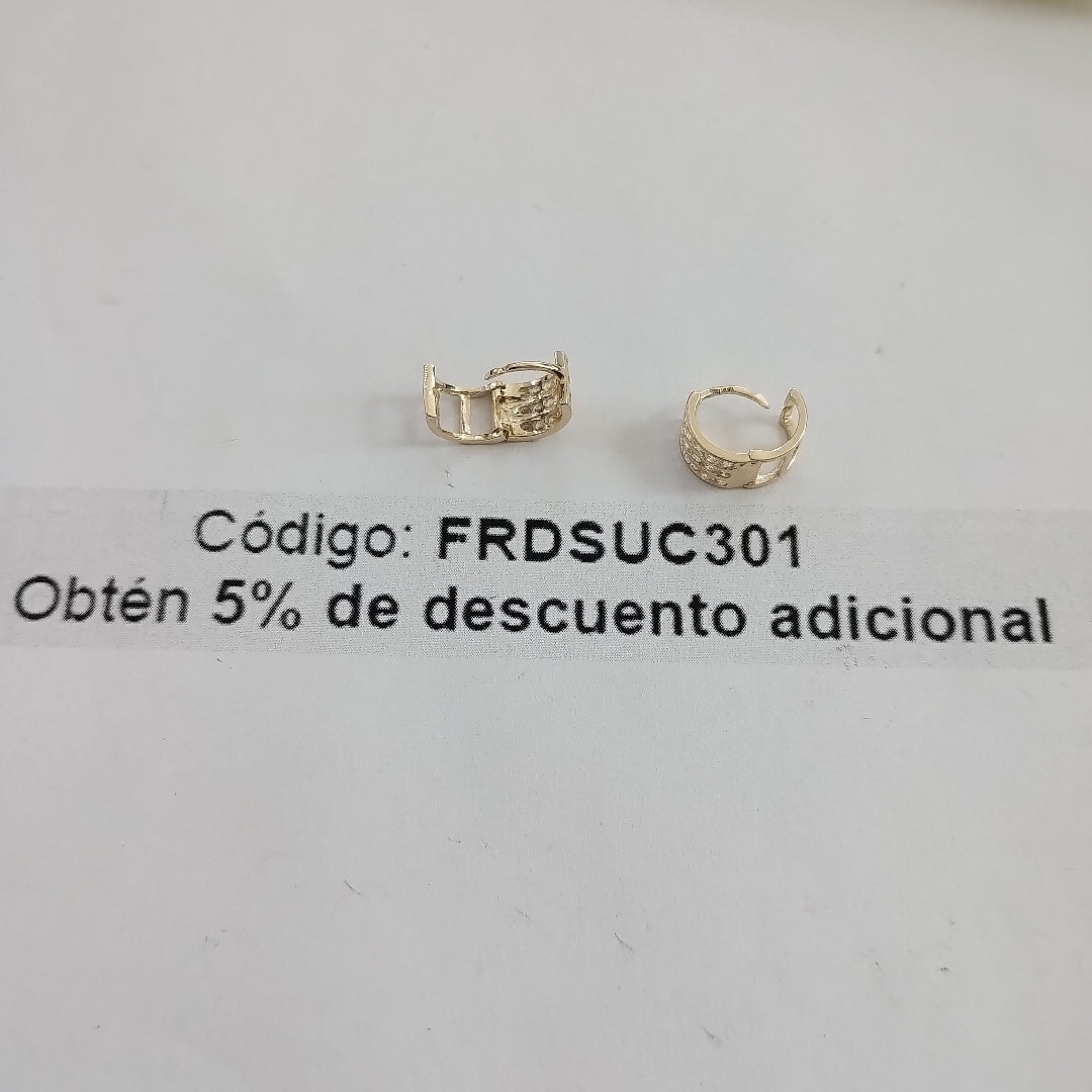 ARETES HUGGIES C CIRCONIA 14K 2.2 GR (NUEVO)