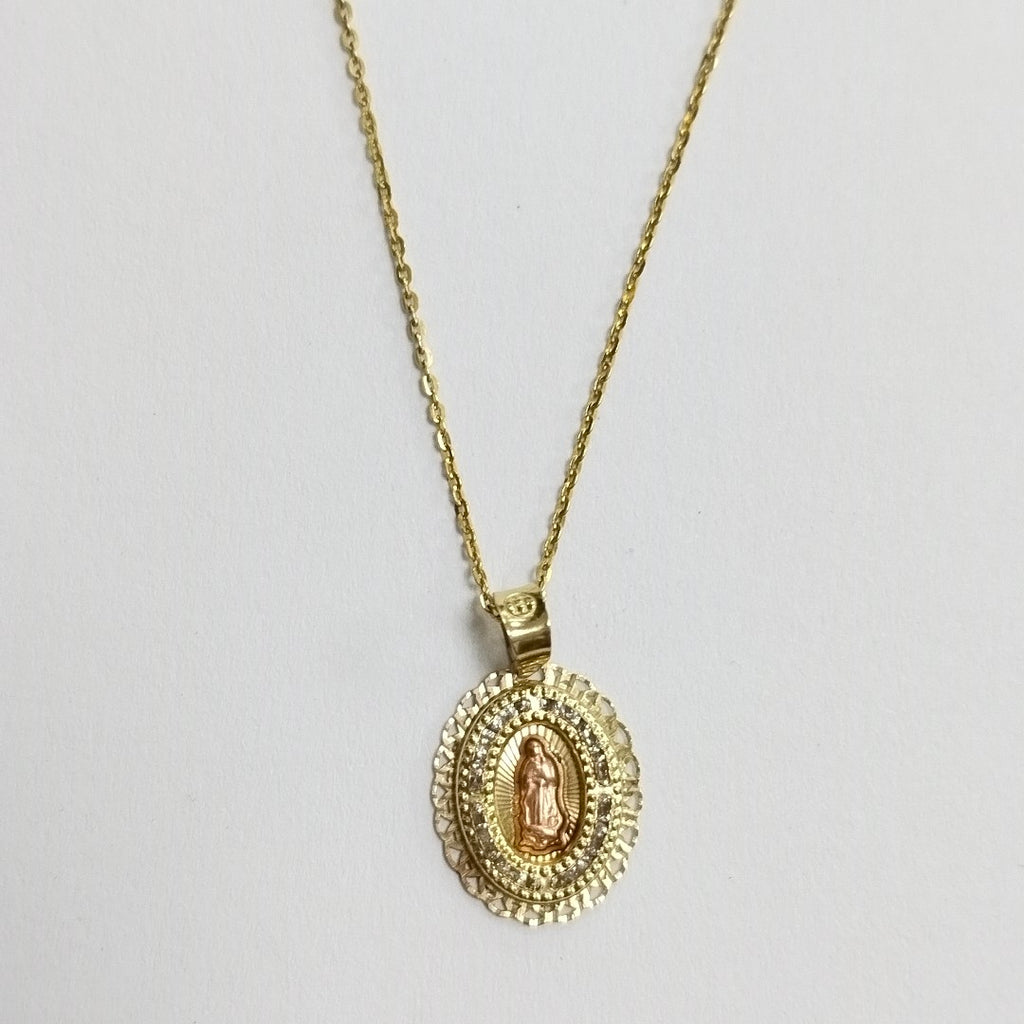 CADENA, MEDALLA RELIGIOSA ORO 10 K 1.2 GRMS (SEMINUEVO)