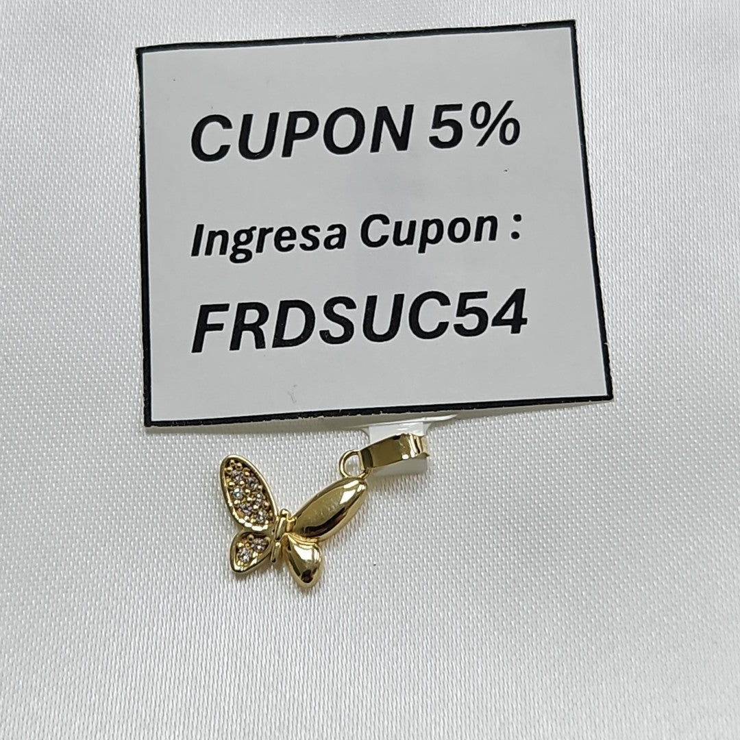 DIJE MARIPOSA CON CIRCONIAS 10K 1 GR (NUEVO)