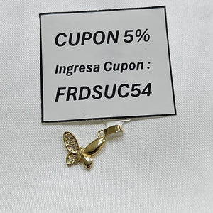 DIJE MARIPOSA CON CIRCONIAS 10K 1 GR (NUEVO)