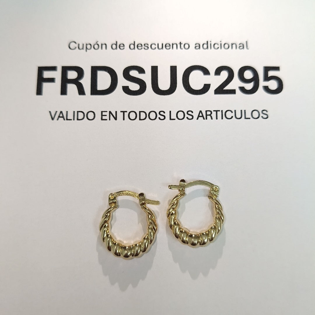 ARETES ARRACADAS TZL HUECAS 14K 1.5 GR (NUEVO)