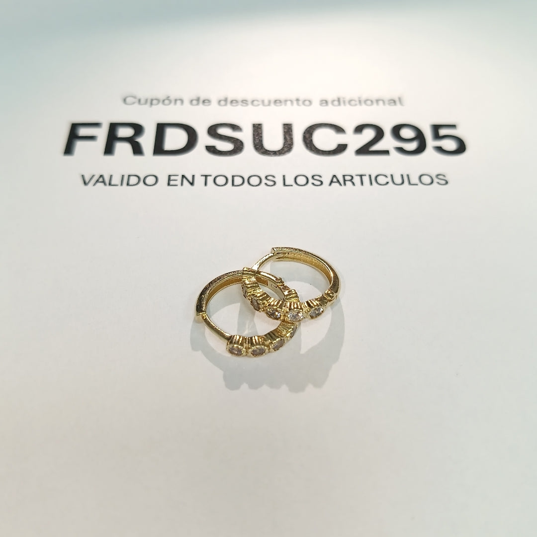 ARETES ARRACADA C CIRCONIAS 14K 2 GR (NUEVO)