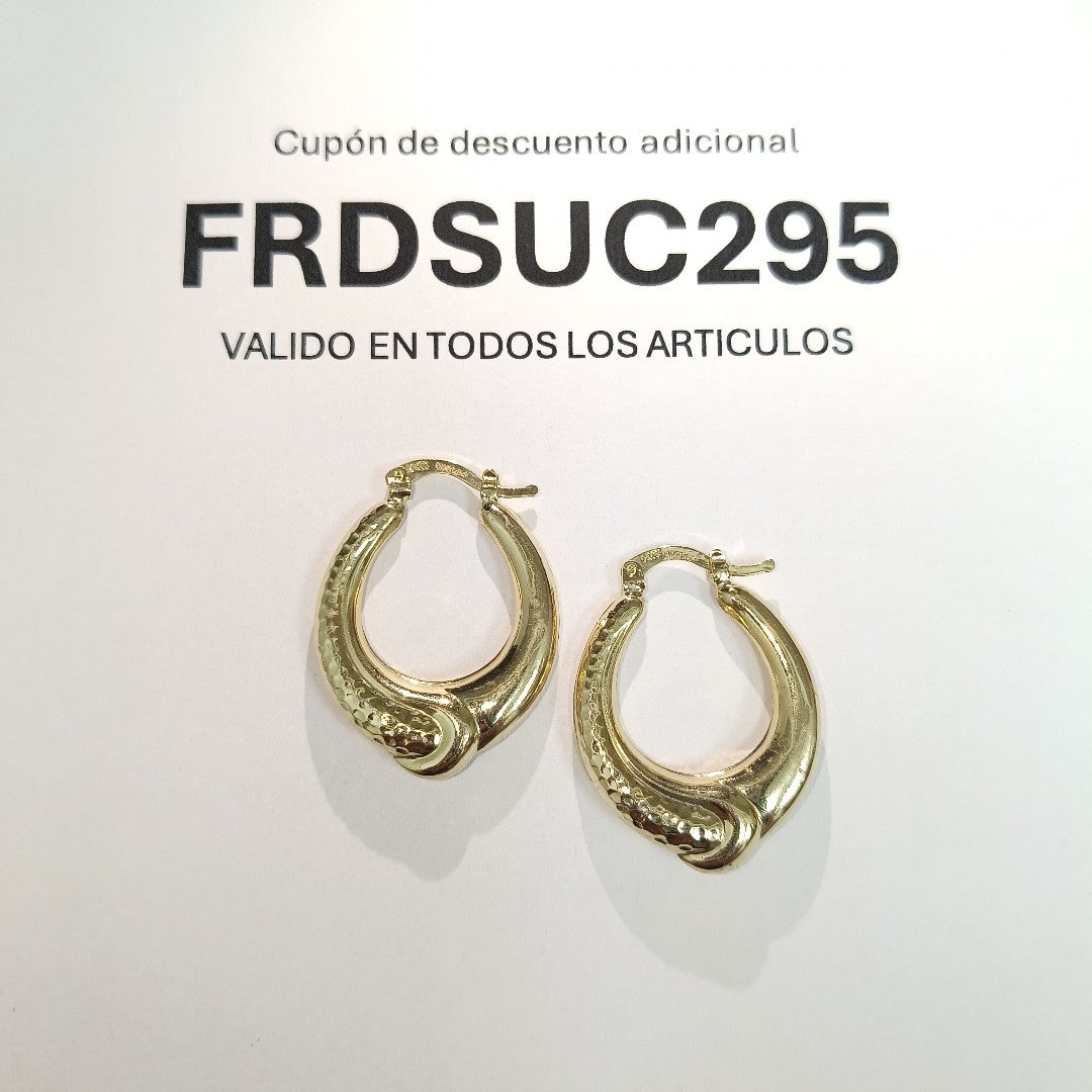 ARETES ARRACADAS ENTRELAZADAS 14K 2.5 GR (NUEVO)