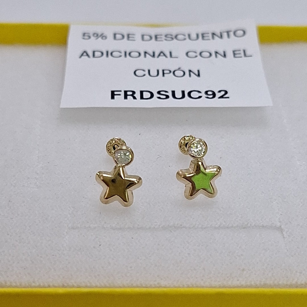 BROQUELES BROQUEL FIG ESTRELLA C CIRCONIA 14K 0.2603 GR (NUEVO)