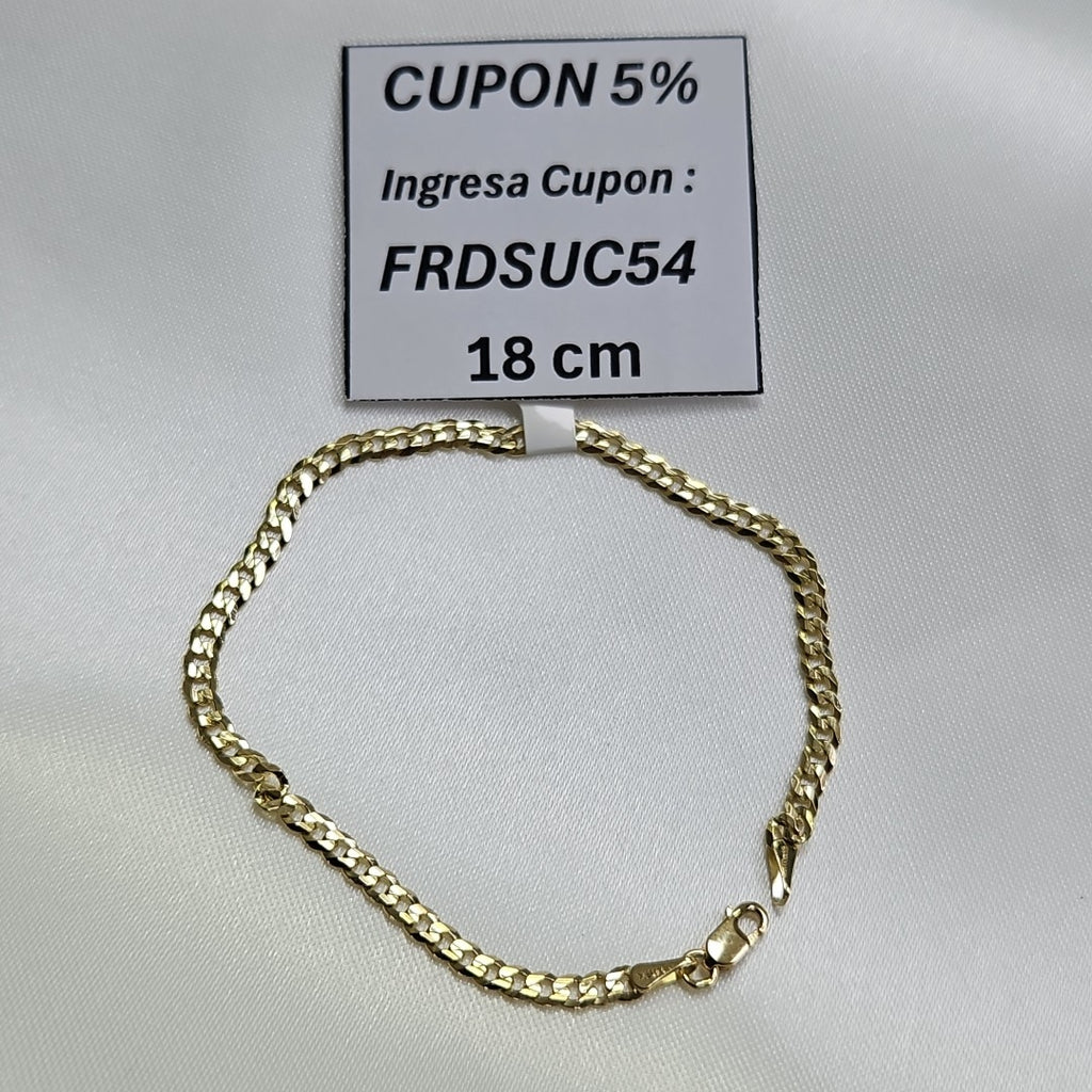 PULSERA BARBADA 14K 18 CM 3.2 GR (NUEVO)