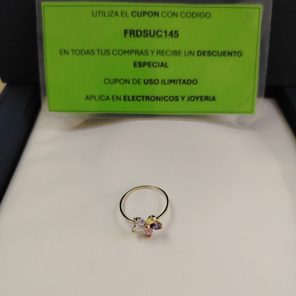 ANILLOS CON PDRAS DE COLOR 14K TALLA 8.5 1.5 GR (NUEVO)