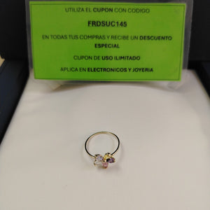 ANILLOS CON PDRAS DE COLOR 14K TALLA 8.5 1.5 GR (NUEVO)