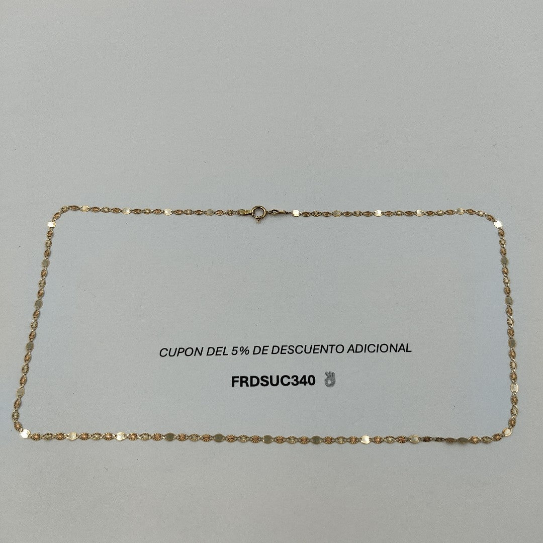 CADENA ORO,ORO COMBINADO 10 K 1,10 GRMS (SEMINUEVO)