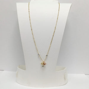 CADENA GARGANTILLA 3X1 CON ESFERAS COMBINADAS 14K 45 CM 3.1 GR (NUEVO)