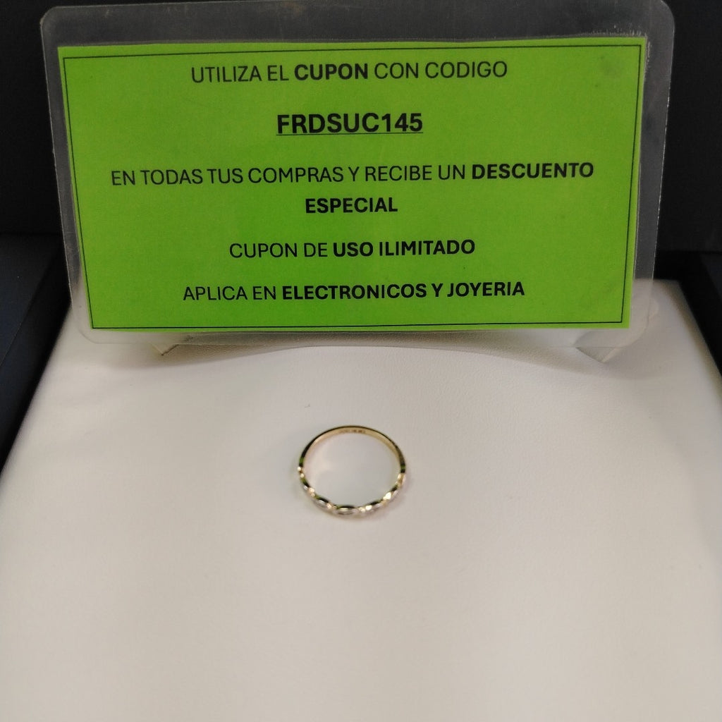 ANILLO ANILLITO FIG C CIRCONIAS 14K 6.5 TALLA 1.1 GR (NUEVO)