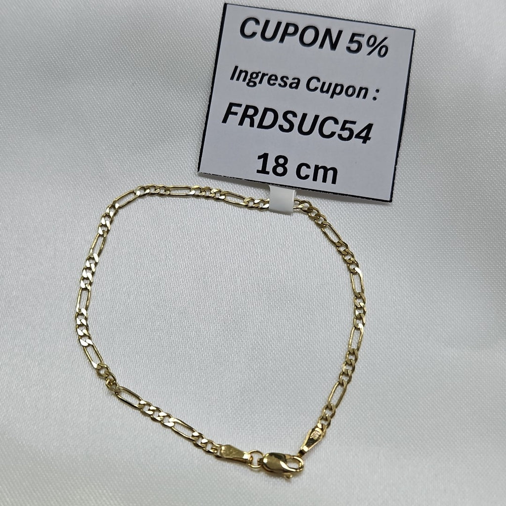 PULSERA TEJIDO 3X1 14K 18 CM 2 GR (NUEVO)