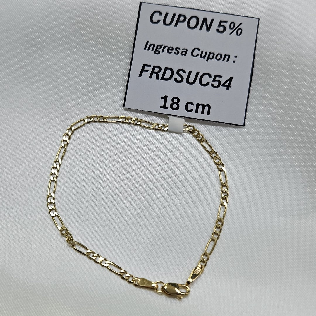PULSERA TEJIDO 3X1 14K 18 CM 2 GR (NUEVO)