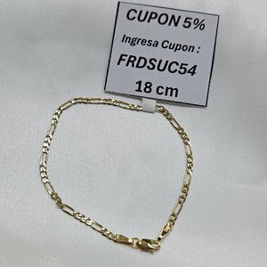PULSERA TEJIDO 3X1 14K 18 CM 2 GR (NUEVO)