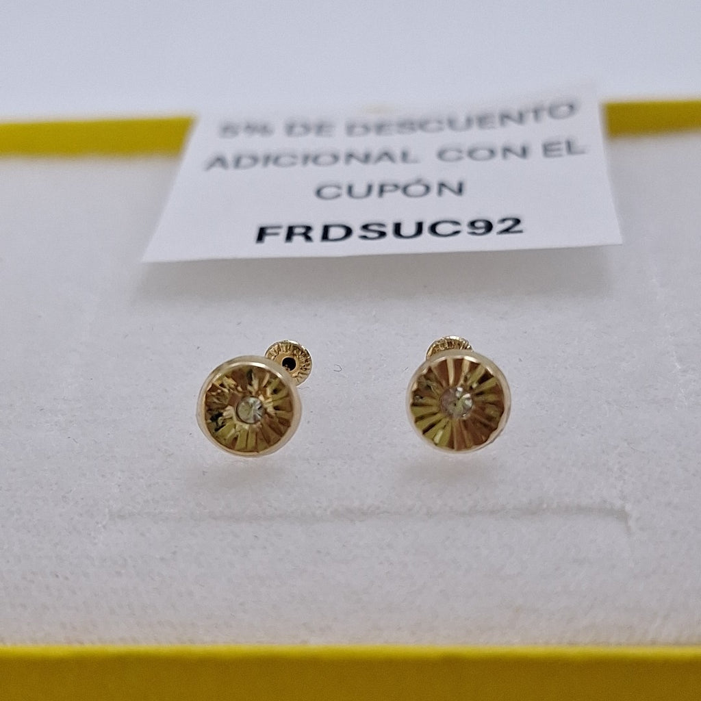 BROQUELES BROQUEL FIG BOTON C CIRCONIA 14K 0.2916 GR (NUEVO)
