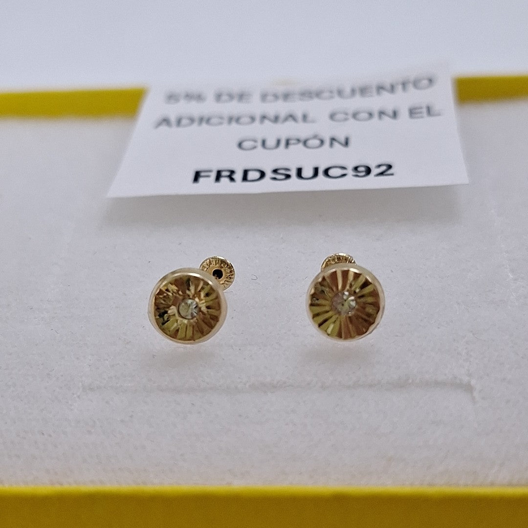 BROQUELES BROQUEL FIG BOTON C CIRCONIA 14K 0.2916 GR (NUEVO)