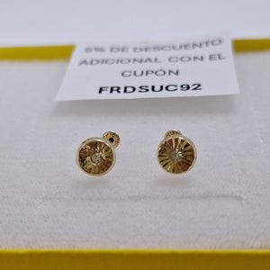 BROQUELES BROQUEL FIG BOTON C CIRCONIA 14K 0.2916 GR (NUEVO)