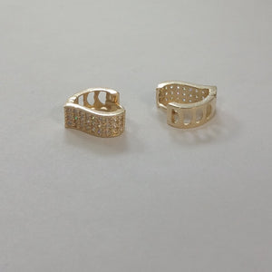 ARETES ARRACADAS CORAZON C CIRCONIAS 14K 2.1 GR (NUEVO)