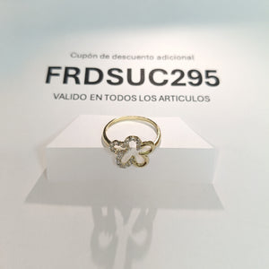 ANILLOS FIG FLOR C CIRCONIAS 14K TALLA 8 1.6 GR (NUEVO)