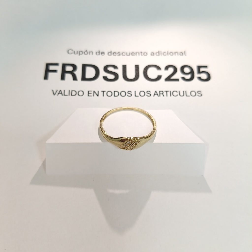 ANILLO ANILLITO C CIRCONIAS 14K 9 TALLA 1.2 GR (NUEVO)