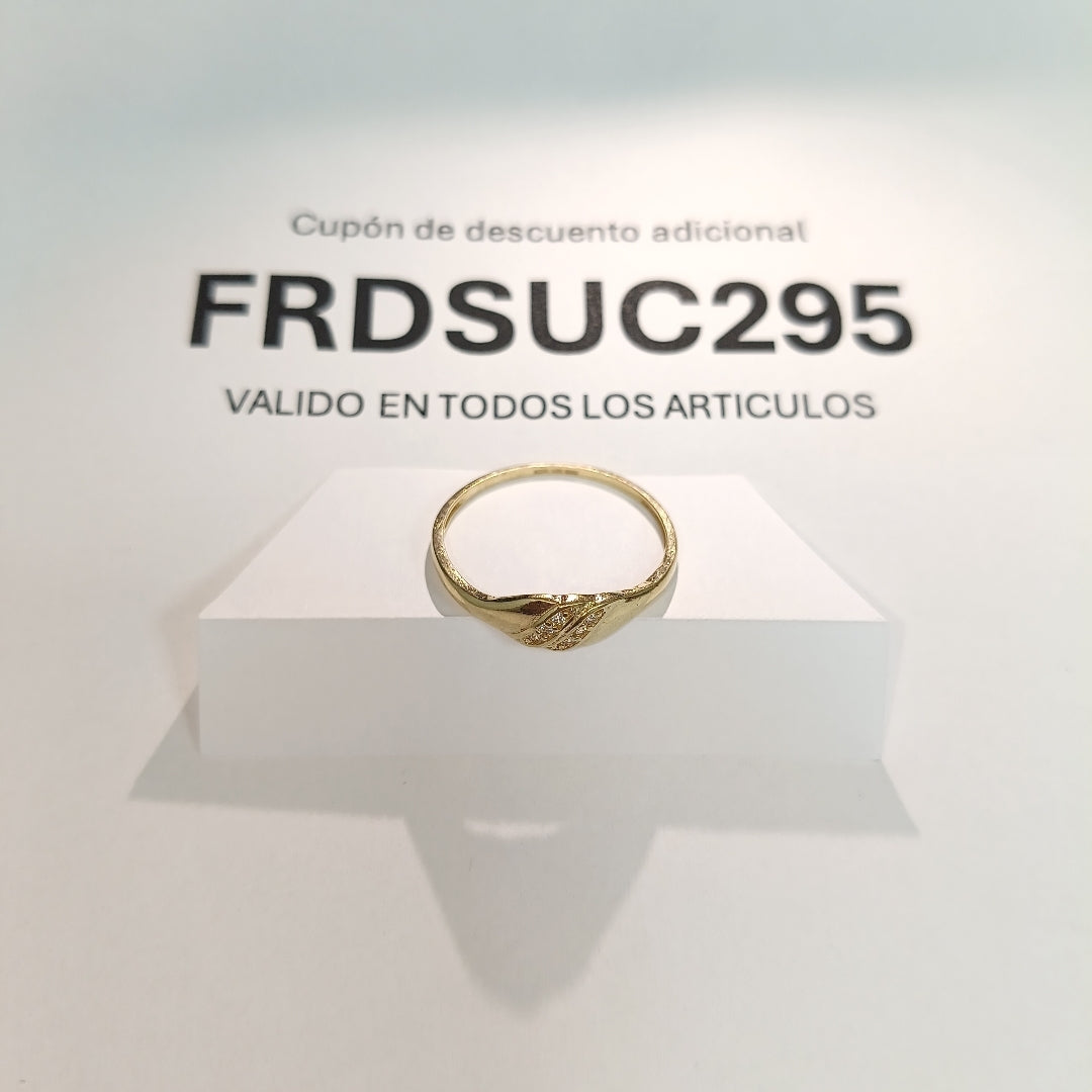 ANILLO ANILLITO C CIRCONIAS 14K 9 TALLA 1.2 GR (NUEVO)
