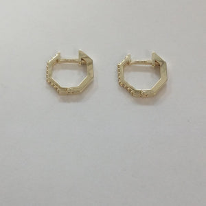 ARETES HUGGIES C CIRCONIAS 14K 1.7 GR (NUEVO)